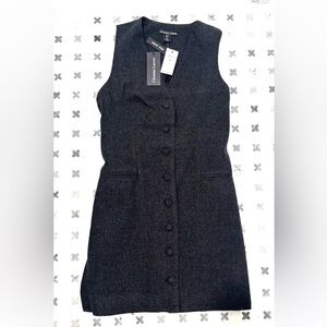 Christian Lacroix Wool Tweed Vest Dress charcoal Plaid SP NWT Sold Out